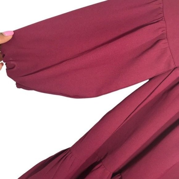 Tiered Balloon Sleeve A-Line Dress Size Small - Picture 3 of 6